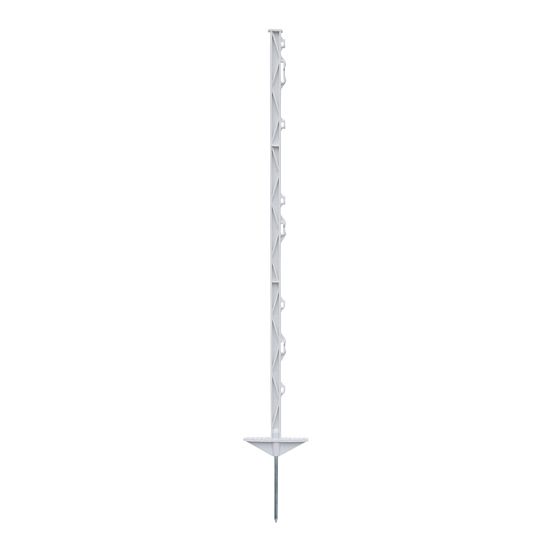 Plastový stĺpik pre elektrický ohradník, dĺžka 105 cm, 8 očiek, biely
