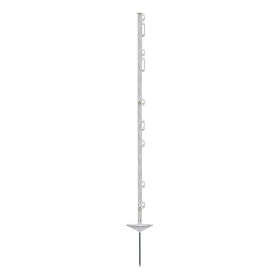 Plastový stĺpik pre elektrický ohradník, dĺžka 125 cm, 9 očiek, biely