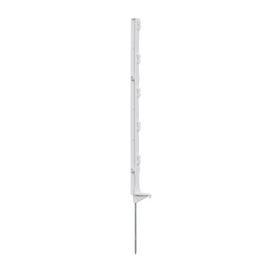 Plastový stĺpik pre elektrický ohradník, dĺžka 70 cm, 5 očiek, biely