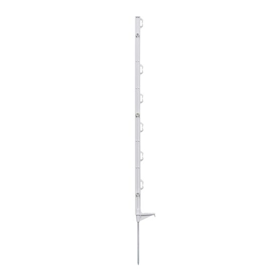 Plastový stĺpik pre elektrický ohradník, dĺžka 86 cm, 6 očiek, biely