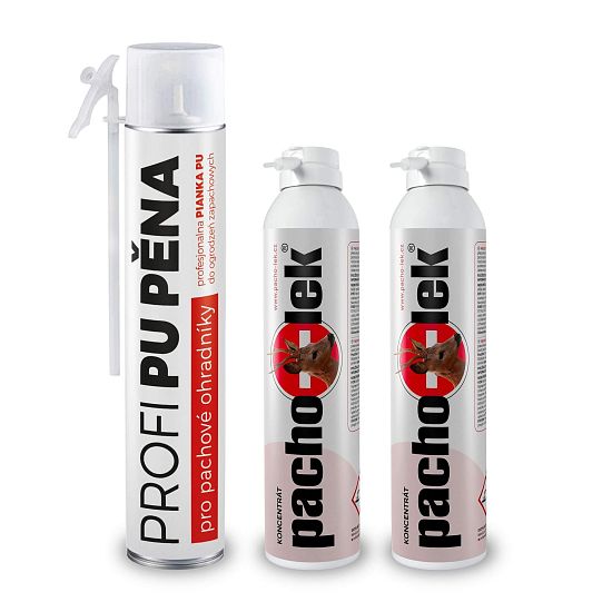 Sada DRIVE pachová ohrada k ceste proti zrážkam so zverou až na 1,5 km, 1 ks PU peny + 2 ks koncentrátu