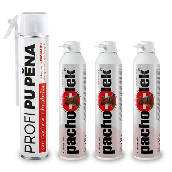 Sada pachový ohrada na srny, jelene a zajace až 1,5 km – 1 ks PU peny + 3 ks koncentrátu