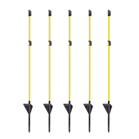 Sklolaminátová tyč na elektrický ohradník 110 cm s pätkou, hrotom a 3 izolátormi - 10 ks