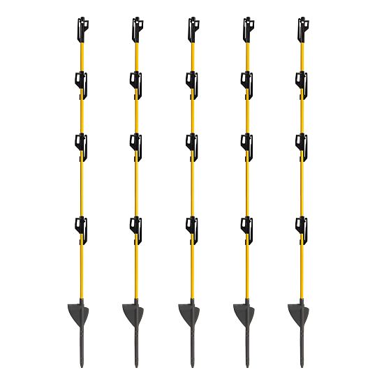 Sklolaminátový sloupek pro elektrický ohradník 110 cm, nášlap a hrot, 4 izolátory - 50 ks