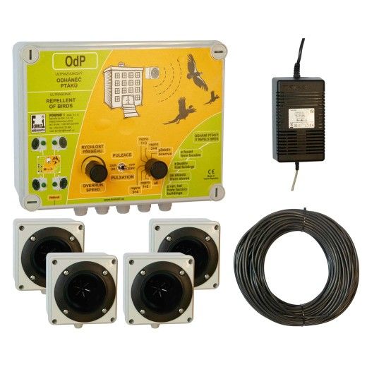Ultrazvukový plašič na vtáky OdP so štyrmi reproduktormi