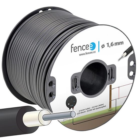 Vysokonapěťový ocelový kabel pro elektrický ohradník - 1 m