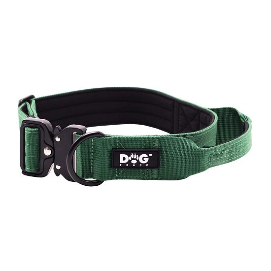 Zelený taktický obojek pro psy K9, praktická rukojeť, S - XL