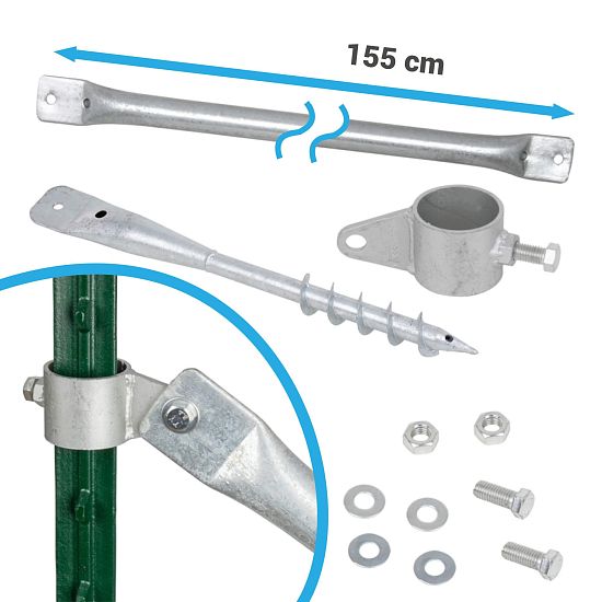Zpevňovací rohová sada na začátek/konec pro ohradníkové T-sloupky