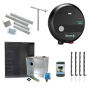 Expertná súprava solárneho plotu - Kompletný prenosný box + napájací zdroj 0,6 J, 40 W panel, 2,5 mm drôt