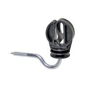 Izolátor so zahnutou skrutkou 6 mm pre elektrický ohradník, pre laná a pásky do 30 mm - 10 ks