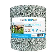 Lanko pro elektrický ohradník, průměr 2,5 mm, zeleno-bílé, délka 1000 m