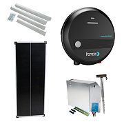 Prémiová súprava solárneho plotu - Kompletná bezpečnostná skrinka + 5J napájací zdroj, 100 W panel