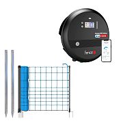 Sada pre elektrický ohradník s modrou sieťou 120 cm proti vlkom + napájací zdroj DUO LTE s 8 J