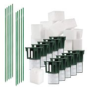 Sada pro pachový ohradník – PROFI držáky s reflexní páskou a nosiči BIO10-PO, sklolaminátové sloupky – 10 ks