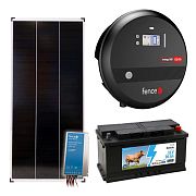 Sada solárneho elektrického plotu s výkonom 10 J, 200 W solárnym panelom, regulátorom a 12V batériou 95 Ah