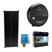 Sada solárneho elektrického plotu s výkonom 4J, 100 W solárnym panelom, regulátorom a 44 Ah 12V batériou