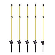 Sklolaminátová tyčka pro elektrický ohradník 110 cm s nášlapem, hrotem a 3 izolátory - 10 ks