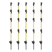 Sklolaminátový sloupek pro elektrický ohradník 110 cm, nášlap a hrot, 4 izolátory - 10 ks