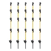 Sklolaminátový sloupek pro elektrický ohradník 110 cm, nášlap a hrot, 4 izolátory - 50 ks