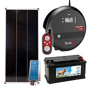 Súprava solárneho elektrického plotu, 8J napájací zdroj s diaľkovým ovládaním, 200 W panel, regulátor a 95 Ah batéria