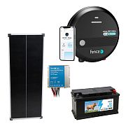 Súprava solárneho elektrického plotu LTE s 5 J, 100 W solárnym panelom, regulátorom a 12V batériou 95 Ah