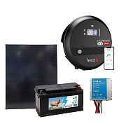 Súprava solárneho elektrického plotu LTE s 8 J, 200 W solárnym panelom, regulátorom a 12V batériou 95 Ah