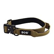 Taktický obojok pre psov K9 s rukoväťou, khaki, veľkosť S - XL