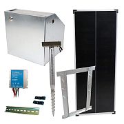Základná súprava pre solárny plot s bezpečnostným boxom, 10 A regulátorom, 100 W panelom, držiakom