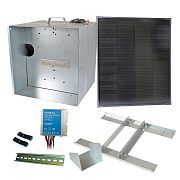Základná súprava pre solárny plot s prenosným boxom, 10 A regulátorom, 40 W panelom, držiakom